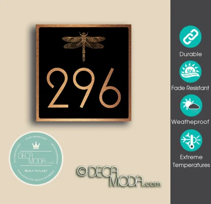 Dragonfly House Number Signs