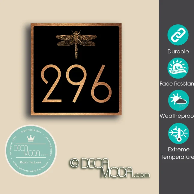 Weatherproof Dragonfly House Number Sign Dragonfly House Number Signs