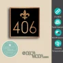 Fleur De Lis House Number Sign