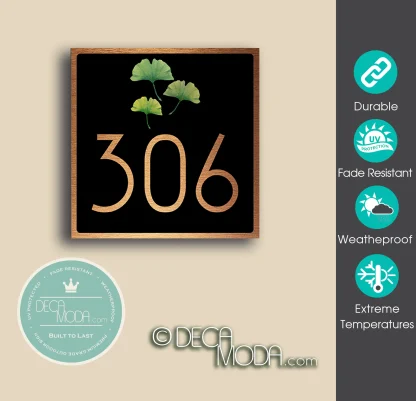 Ginkgo House Number Sign