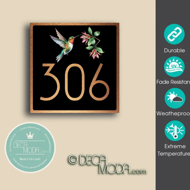 Weatherproof Hummingbird House Number Sign Premium Signs Built To Last