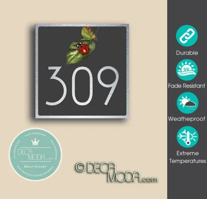 Ladybird House Number Sign