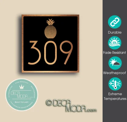 Outdoor Durable Pineapple House Number Sign