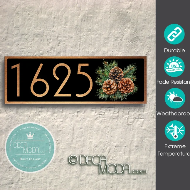 Weatherproof Pinecone Address Sign Pinecone Address Signs
