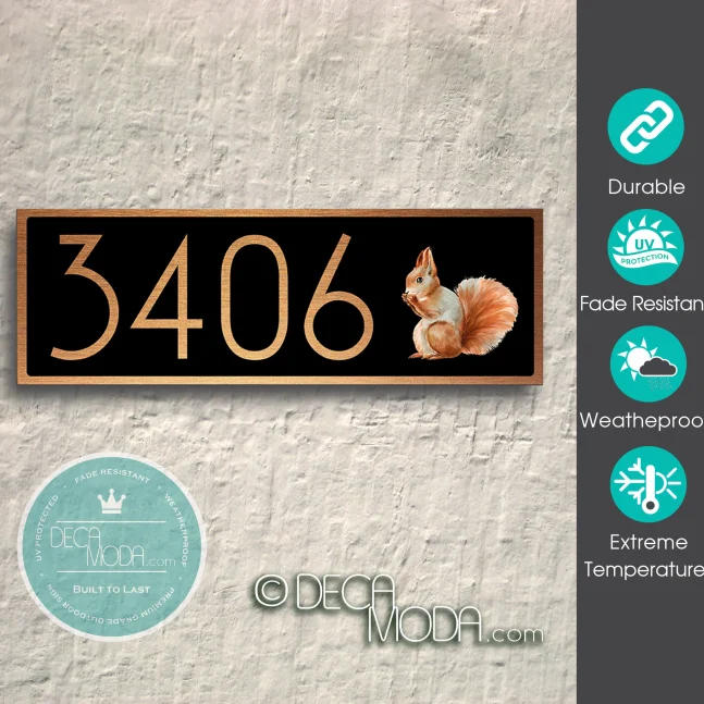 Weatherproof Squirrel Address Sign Squirrel Address Sign