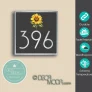Sunflower House Number Sign