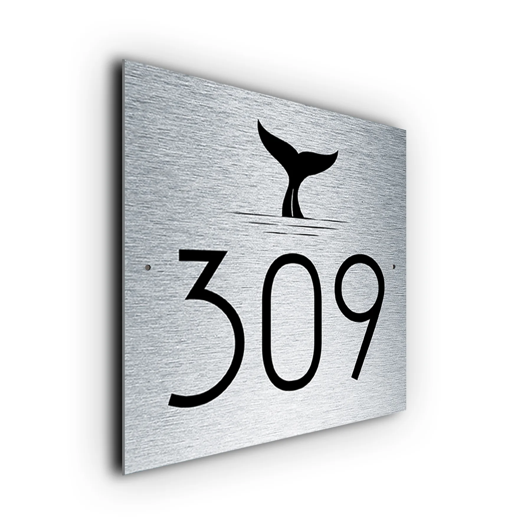 Custom Whale House Number Sign