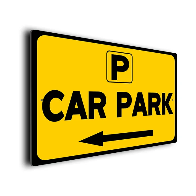 Yellow Car Park Directional Sign Car Park Directional Sign