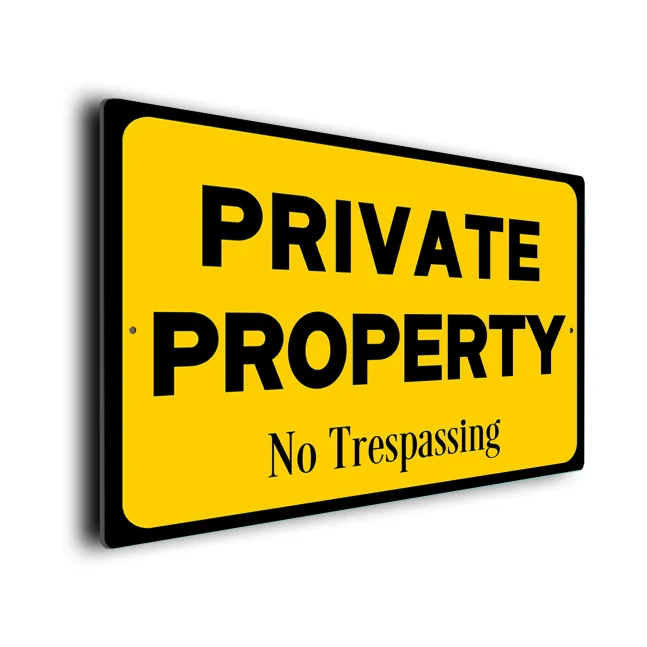 Yellow Private Property No Trespassing Sign Private Property No Trespassing Sign