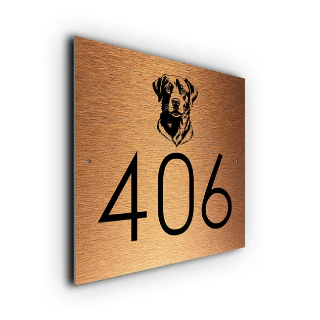 Copper Dog House Number Sign Dog House Number Sign