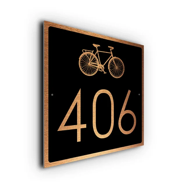 Bicycle House Number Sign