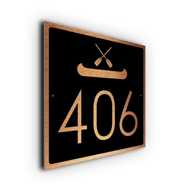 Custom Canoe House Number Sign Canoe House Number Sign