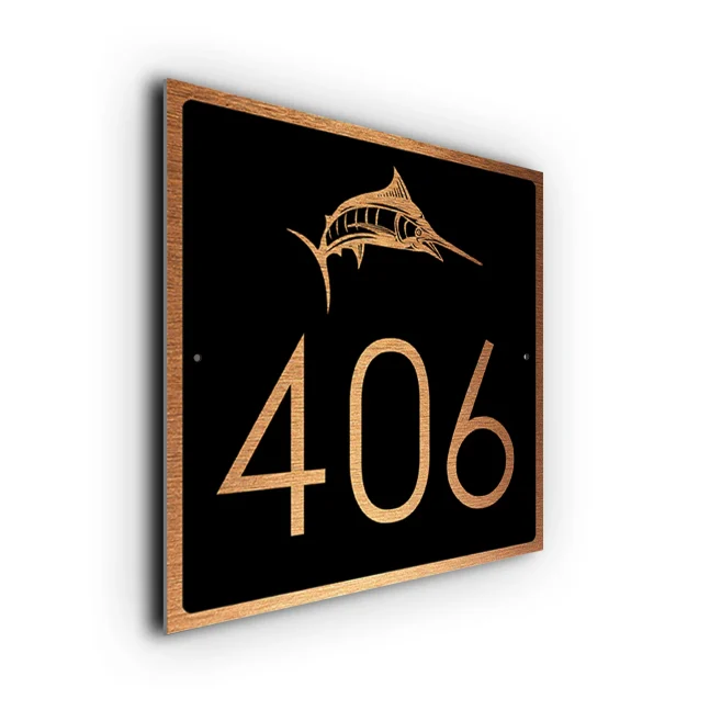 Custom Marlin House Number Sign Marlin House Number Sign
