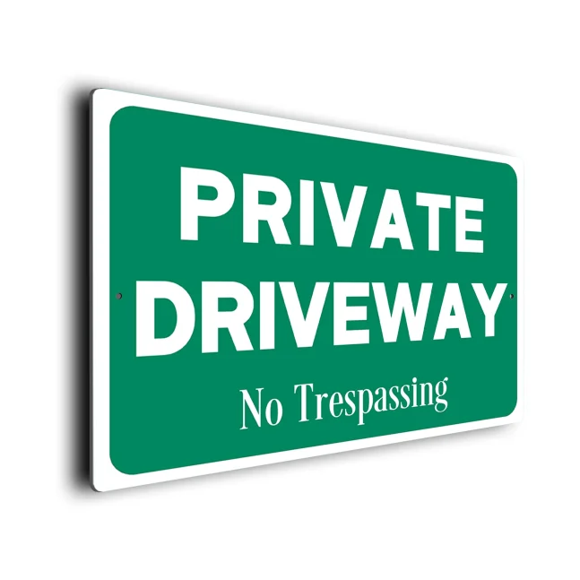 Green Private Driveway Sign Private Driveway Sign