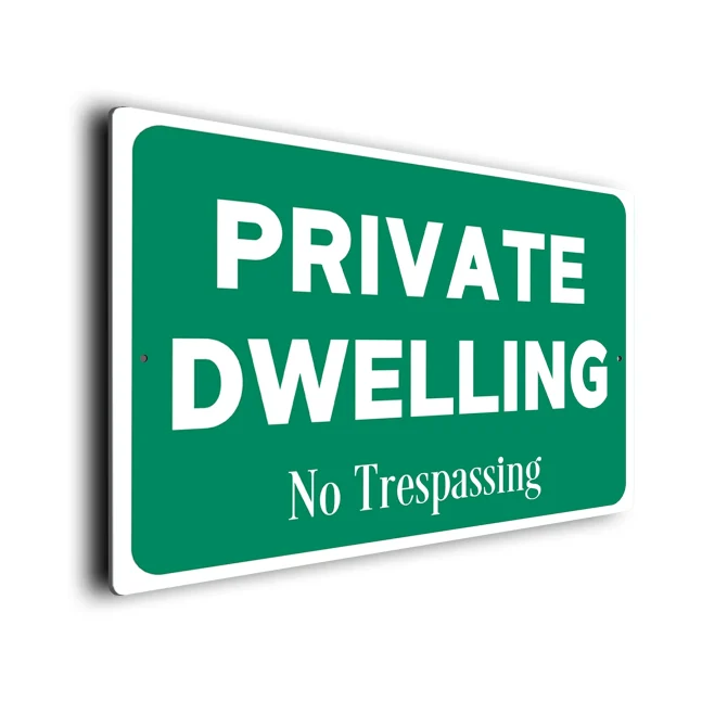 Green Private Dwelling Sign Private Dwelling Sign