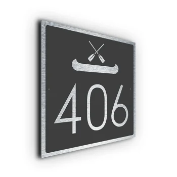 Canoe House Number Sign