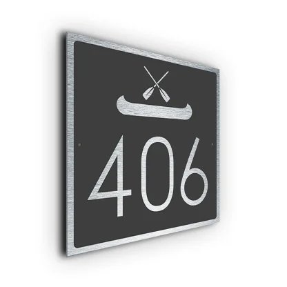 Canoe House Number Sign