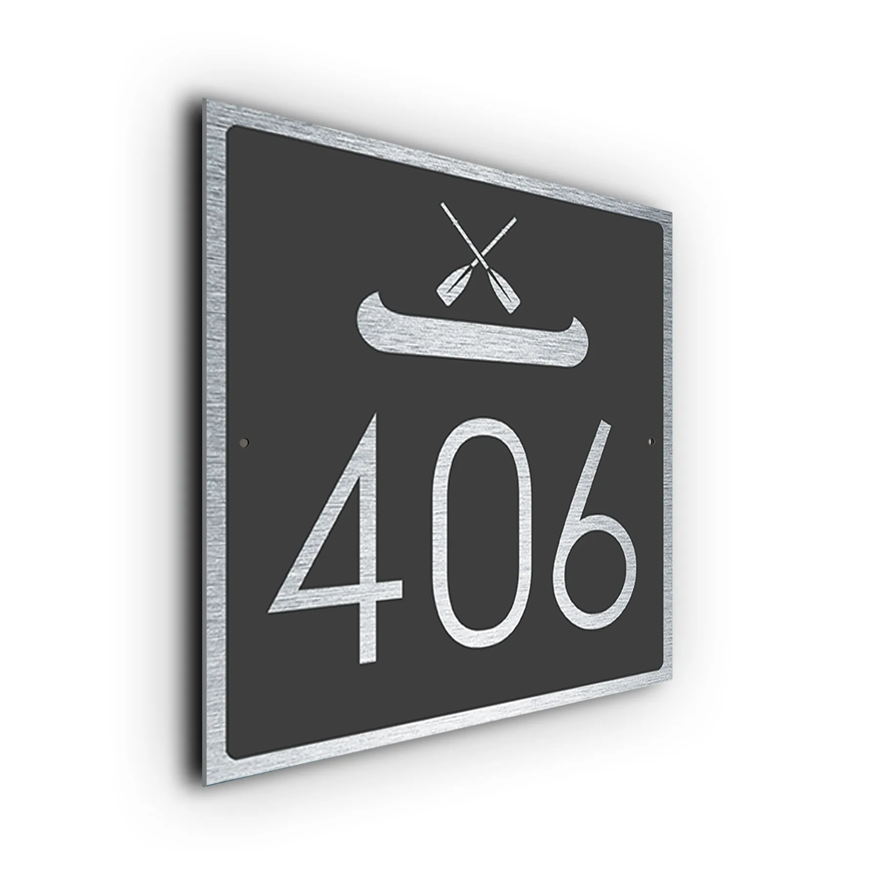 Canoe House Number Sign