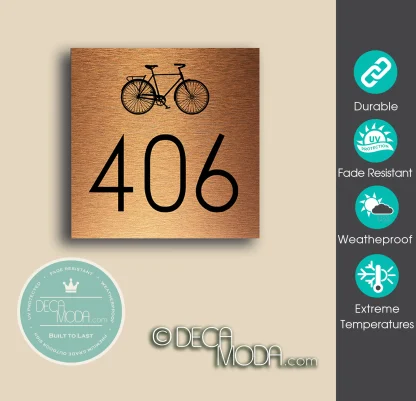 Bicycle House Number Sign