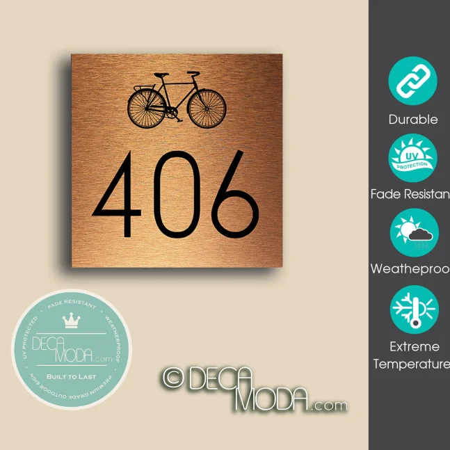 Weatherproof Bicycle House Number Sign Bicycle House Number Sign