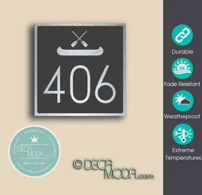 Canoe House Number Sign