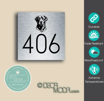 Dog House Number Sign