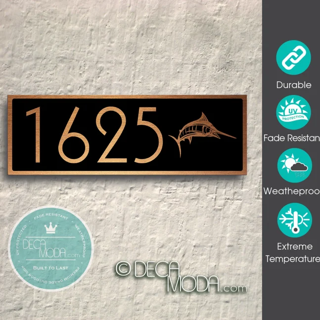 Weatherproof Marlin Address Sign Marlin Address Sign