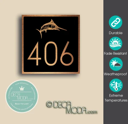 Marlin House Number Sign