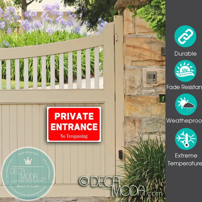 Weatherproof Private Entrance Sign Private Entrance Sign