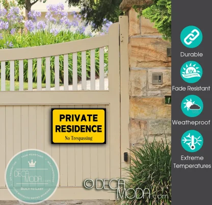 Private Residence Sign