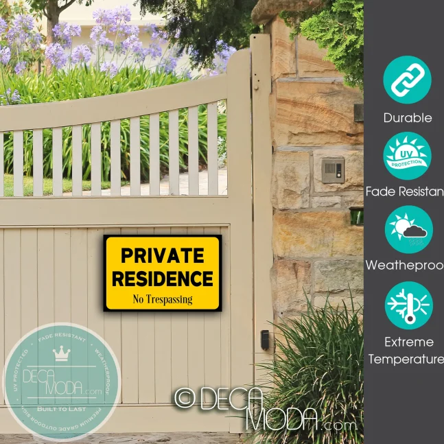 Weatherproof Private Residence Sign Private Residence Sign