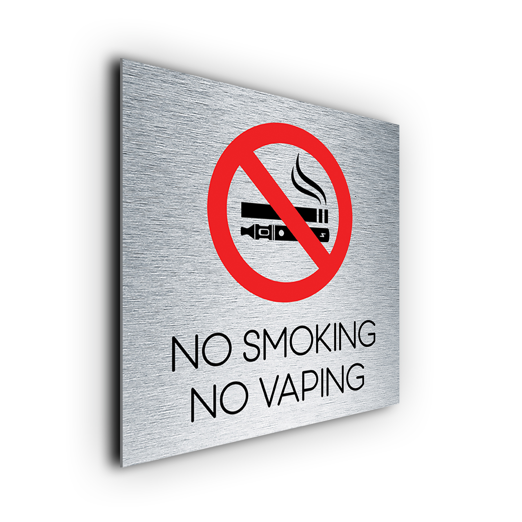 Silver No Smoking No Vaping Sign