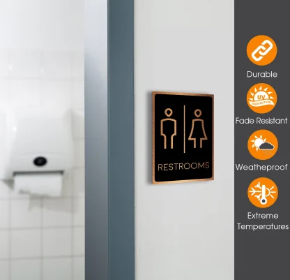 Modern Restrooms Sign
