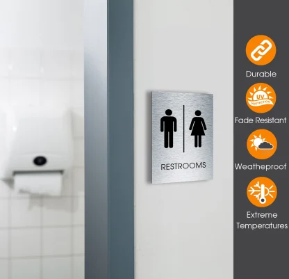 Traditional Restrooms Sign