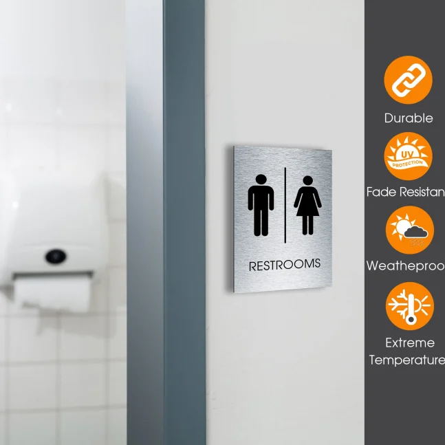 Durable Restrooms Sign Traditional Restrooms Sign