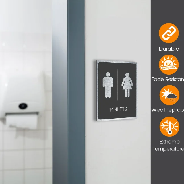 Durable Toilets Sign Traditional Toilets Sign