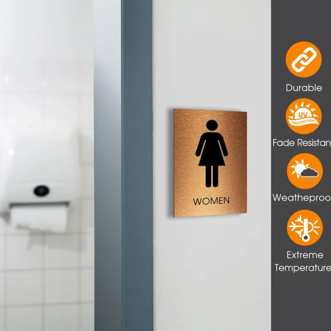 Durable Womens Toilet Sign Womens Restroom Symbol Sign