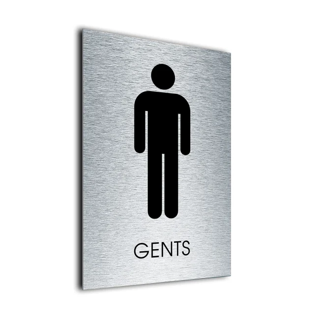 Gents Toilet Symbol Brushed Metal Gents Toilet Symbol Sign