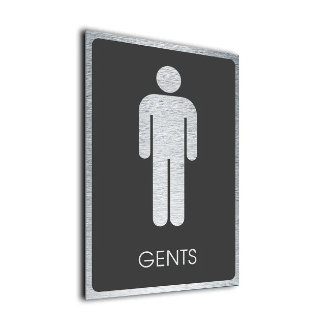 Gents Toilet Symbol Sign Gray and Silver Gents Toilet Symbol Sign