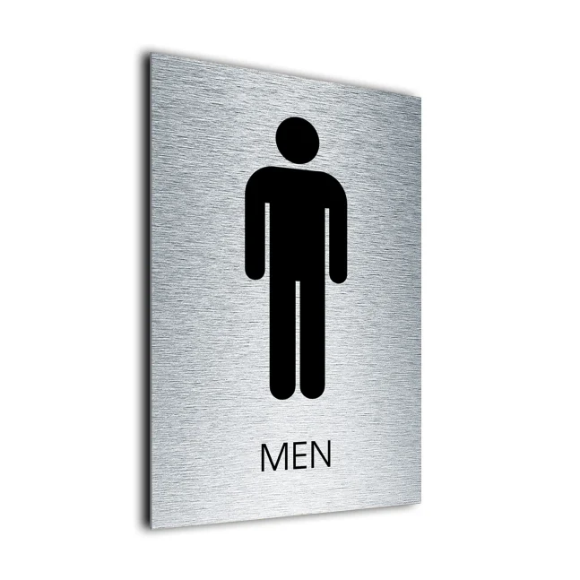 Mens Toilet Symbol Brushed Metal Mens Toilet Symbol Sign