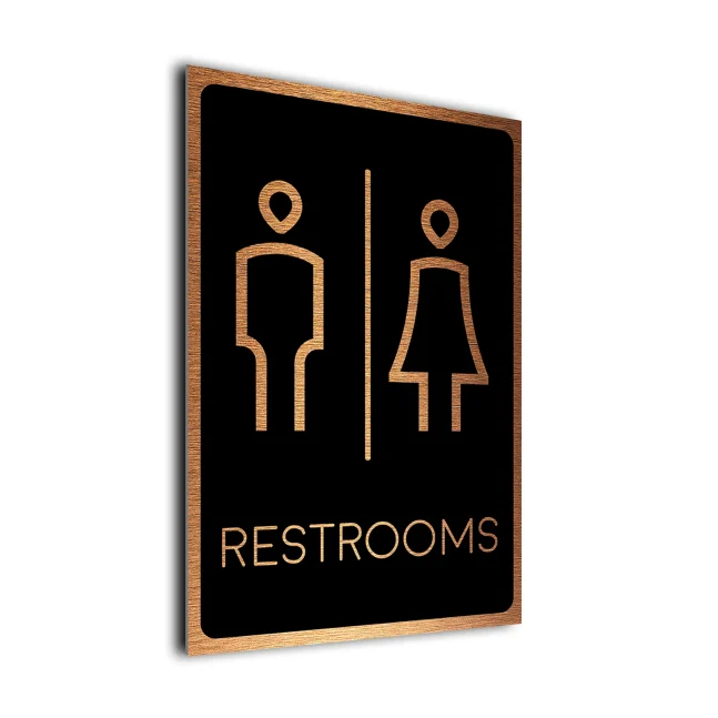 Modern Restrooms Sign