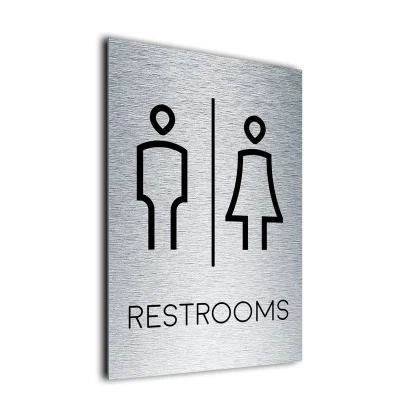 Modern Restrooms Sign
