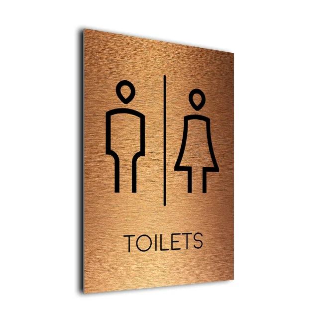Modern Toilets Sign Copper Modern Toilets Sign