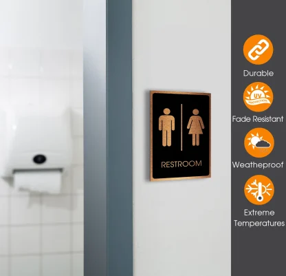 Durable Restroom Symbol Sign