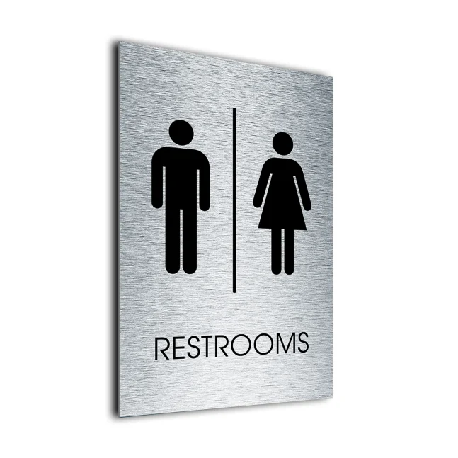 Traditional Restrooms Sign