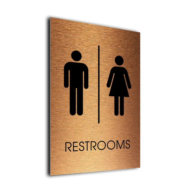 Traditional Restrooms Symbol Sign Copper Traditional Restrooms Sign