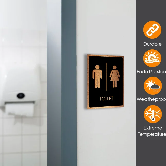 Traditional Toilet Symbol Sign Durable Sign