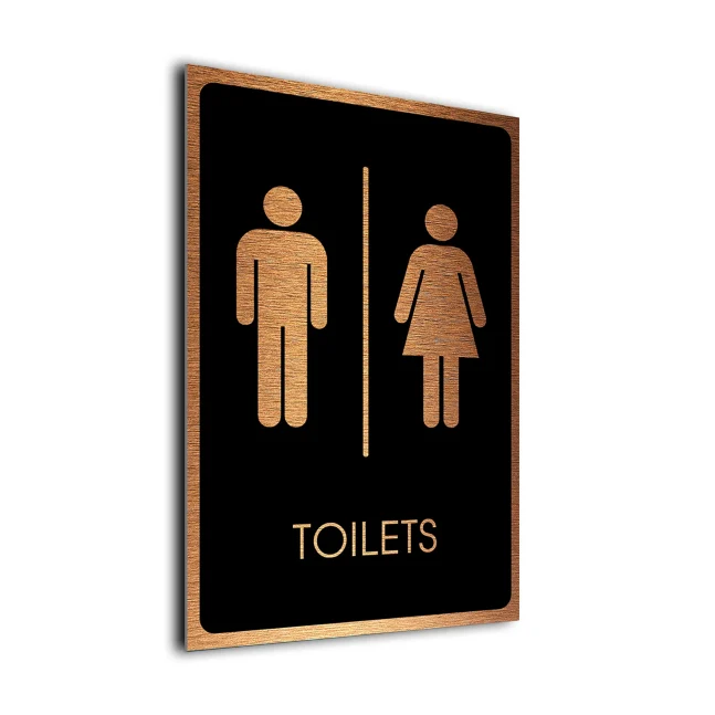 Traditional Toilets Symbol Sign Black and Copper Traditional Toilets Sign
