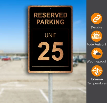Reserved Parking Unit Number Sign