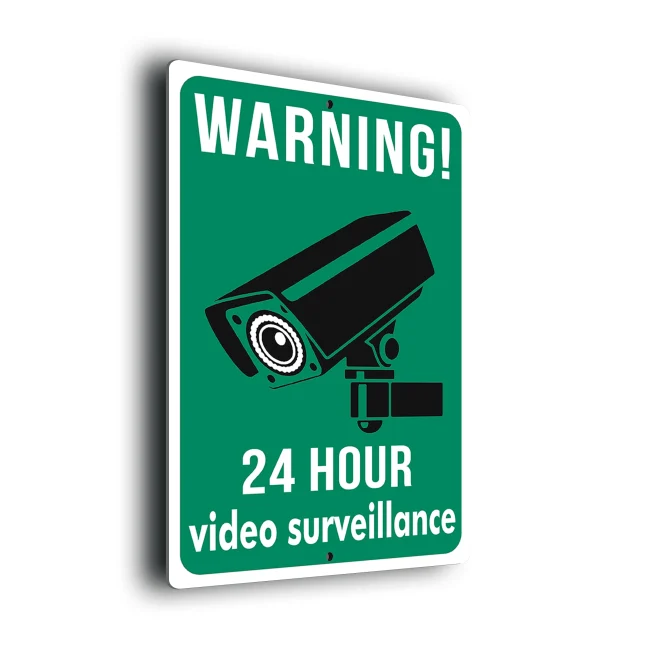 Green 24 Hour Video Surveillance CCTV Sign Warning 24 Hour Video Surveillance CCTV Sign